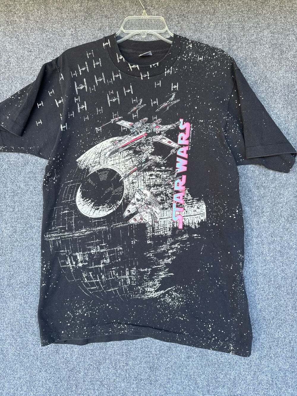Vintage 1991 Star Wars Death Star All Over Print T-Shirt Size M
